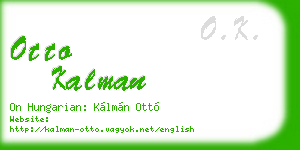 otto kalman business card